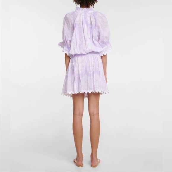 Juliet Dunn Blouson Dress in Palladio Print Lilac Purple Size 1 Small - Picture 5 of 6